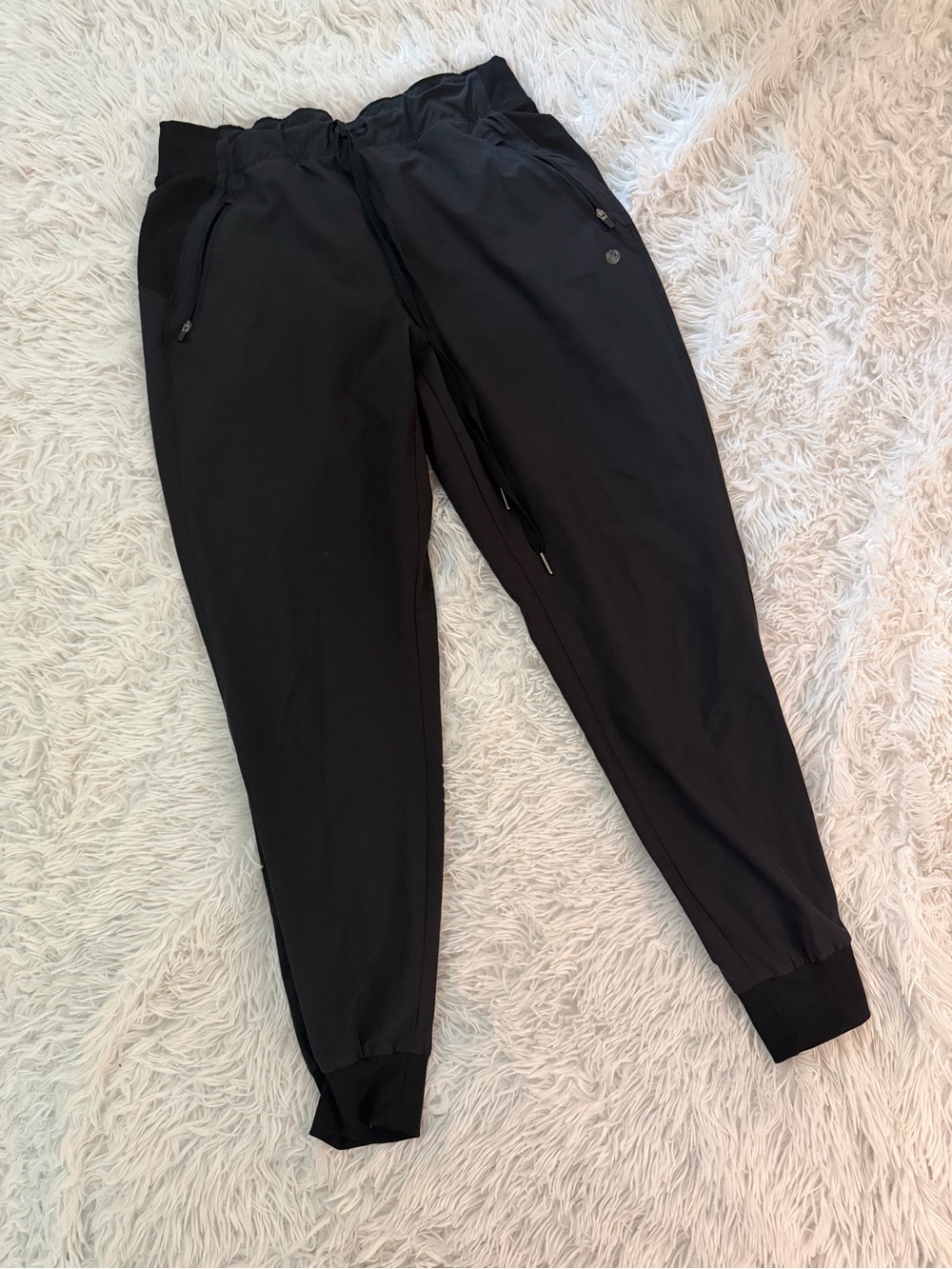 Apana Black Jogger Pants Women’s Medium Lightweight Athletic Zip Pockets